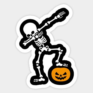 DABBING skeleton DAB pumpkin head Halloween Sticker